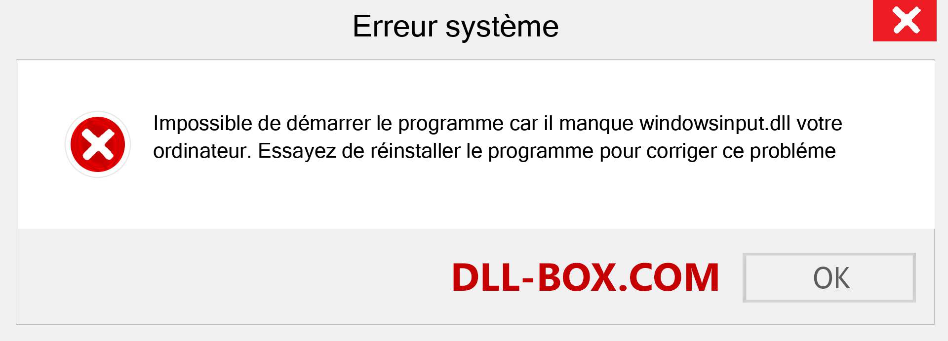 Le fichier windowsinput.dll est manquant ?. Télécharger pour Windows 7, 8, 10 - Correction de l'erreur manquante windowsinput dll sur Windows, photos, images