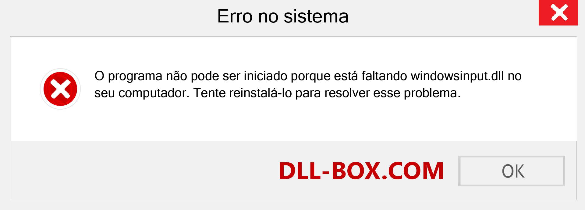 Arquivo windowsinput.dll ausente ?. Download para Windows 7, 8, 10 - Correção de erro ausente windowsinput dll no Windows, fotos, imagens